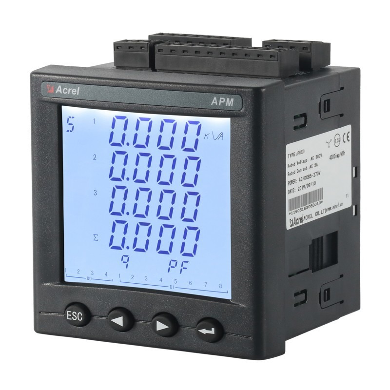 安科瑞APM810电能监控装置数据上传PLC开孔安装配电室进线柜