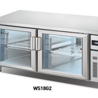 冰立方商用冰箱 WS18G2欧款玻璃门工作台 二门冷藏工作台
